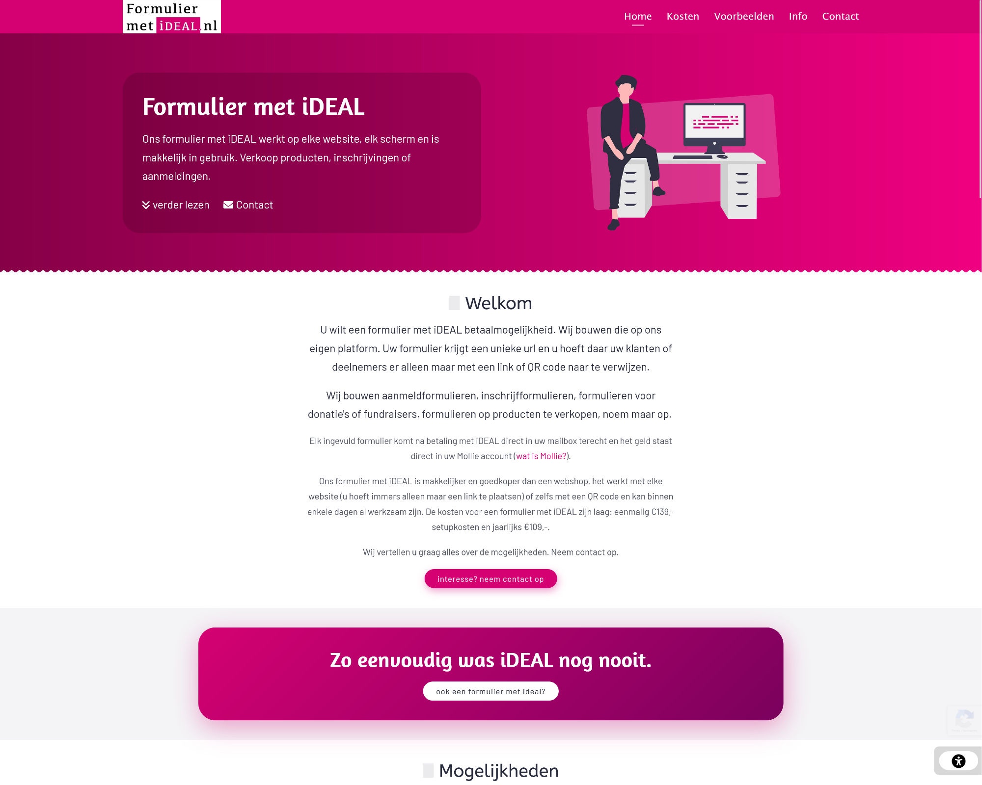 Website Formulier met iDEAL