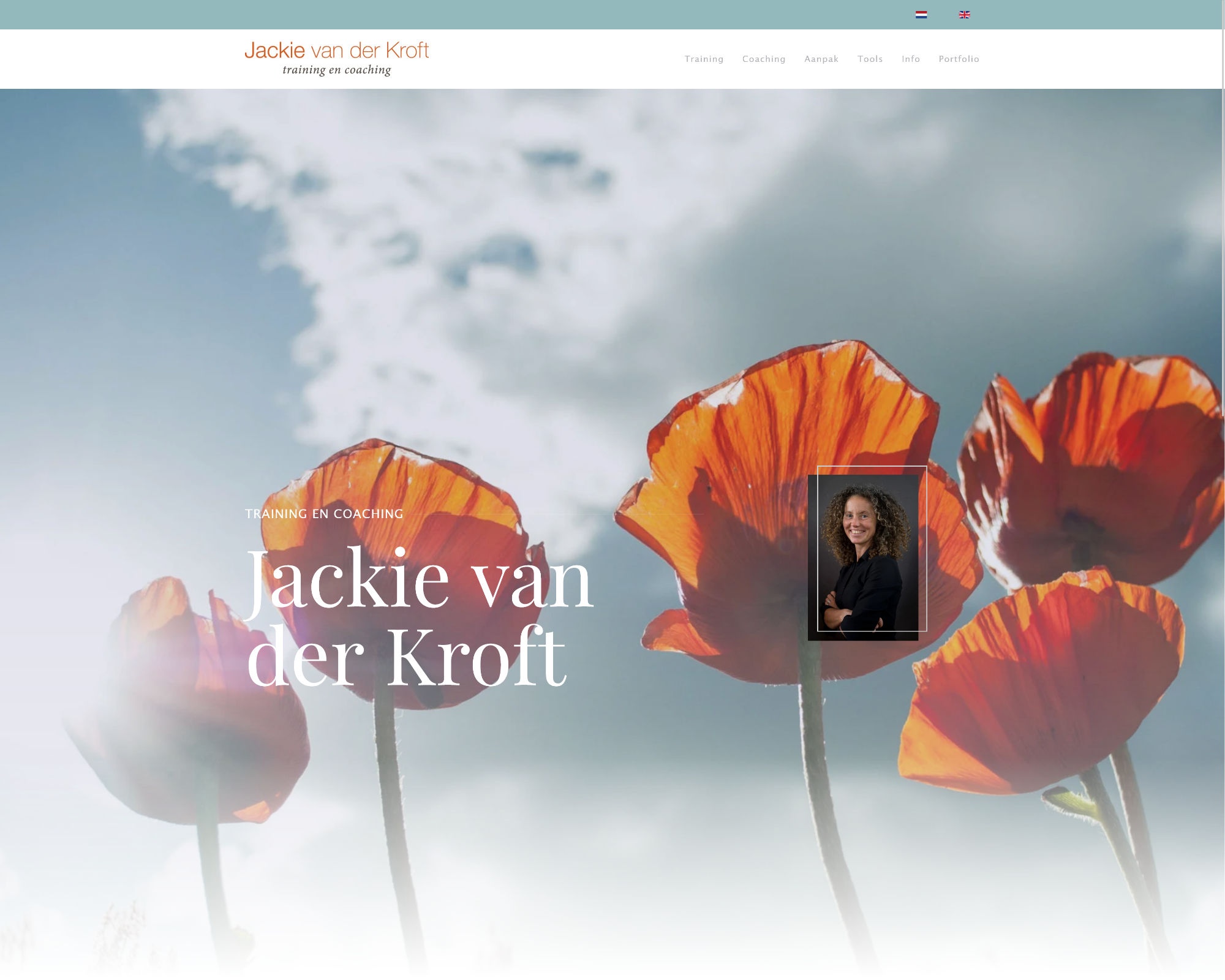 Website voor Jackie van der Kroft training en coaching