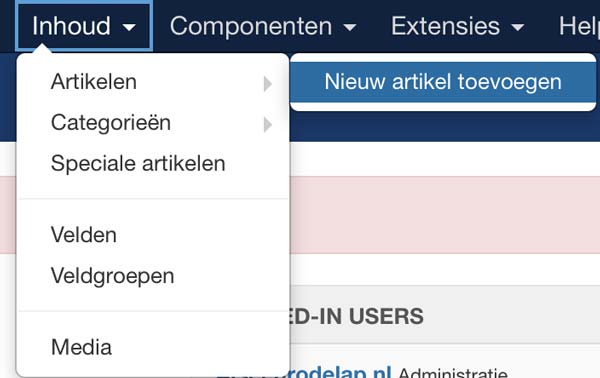Joomla inhoud